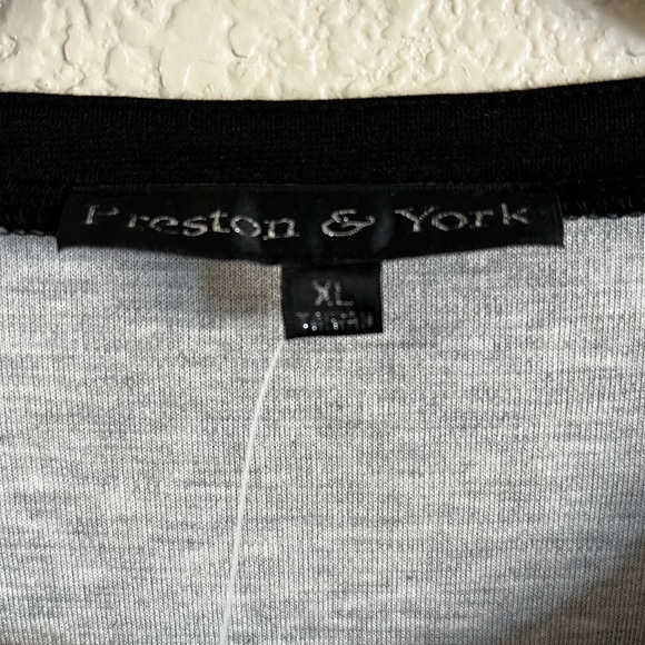 Preston York White Overlay Open Cardigan Black Candace Knit XL Formal Cocktail - Picture 3 of 12